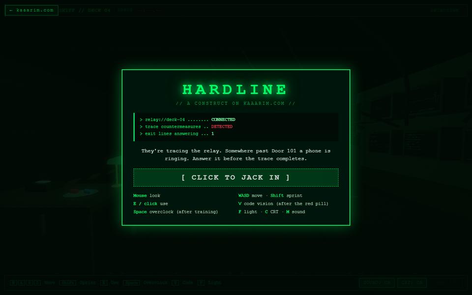 HARDLINE title screen